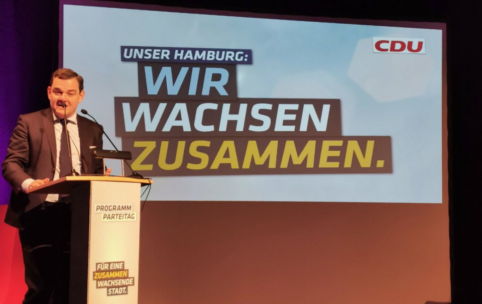 Marcus Weinberg beim Programm-Parteitag (Foto: CDU Hamburg) Marcus Weinberg beim Programm-Parteitag (Foto: CDU Hamburg)